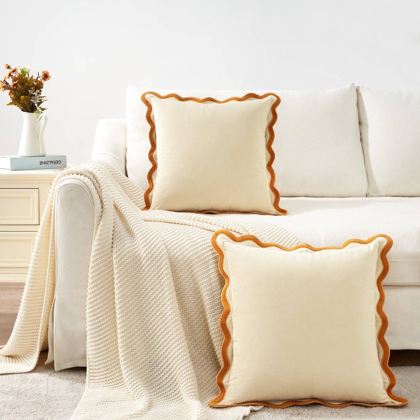 Maleku Honey/Cream Pillows  - 22"x22"