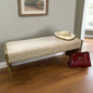 entry bench tan with wood frame