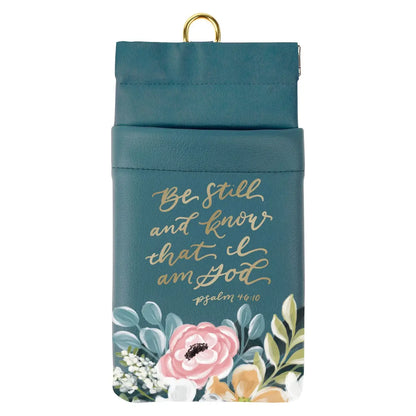 Eyeglass Case Teal Be Still Ps. 46:10