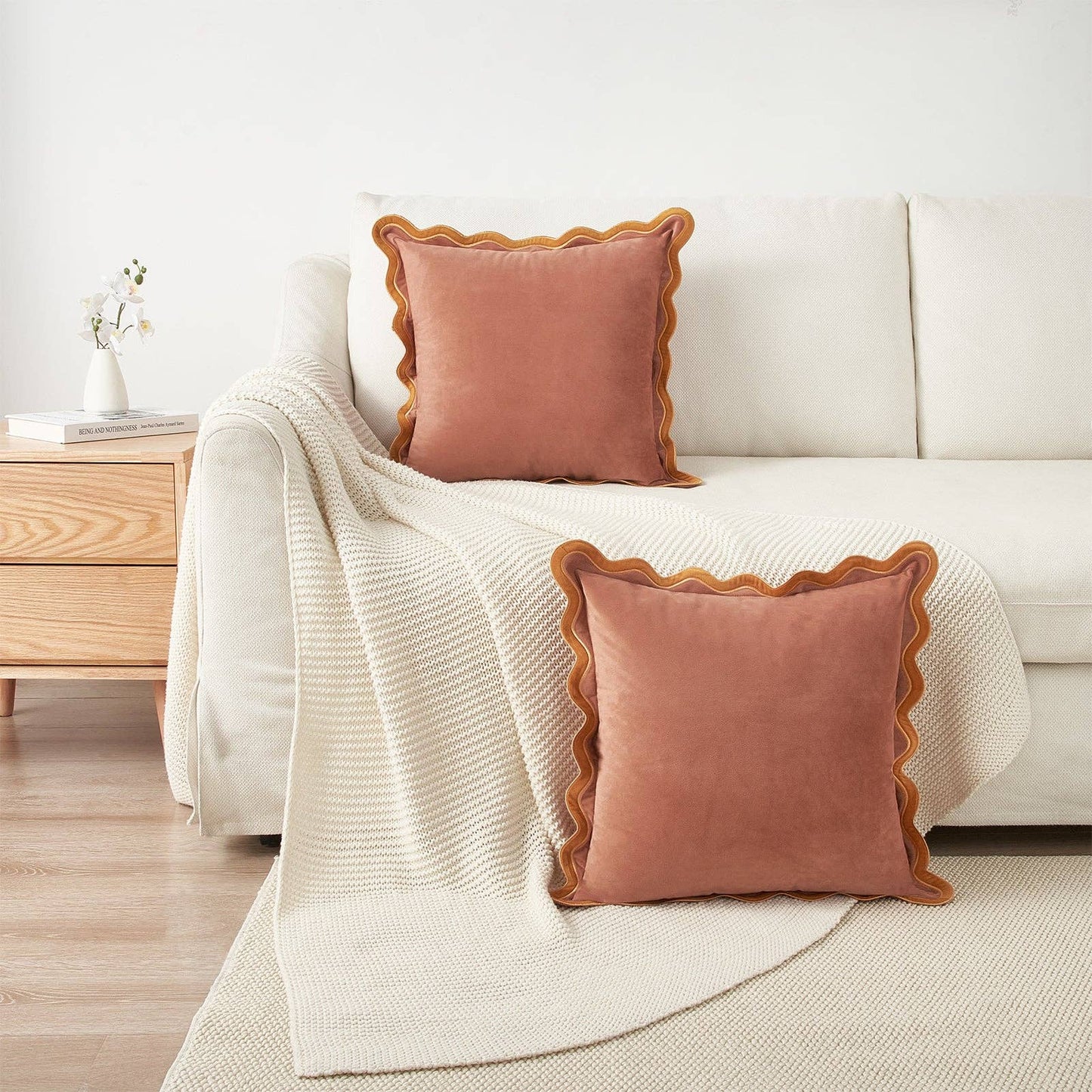 Maleku Pillow  (2-Pack) - Pink/Honey: 22x22 inch