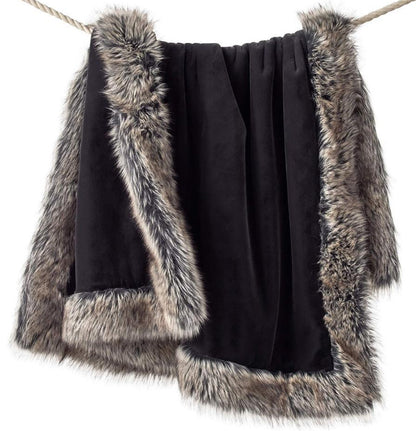 Charcoal Faux Sheared Beaver Alpine Weighted Throw