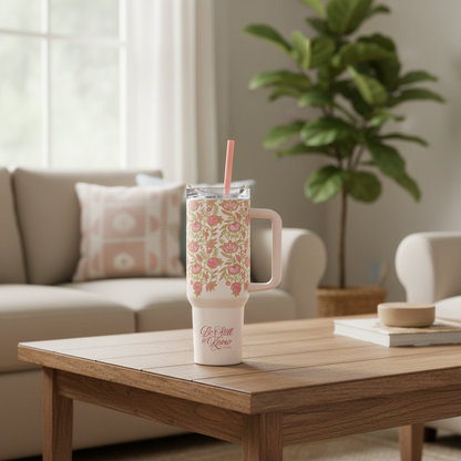 Tumbler w/straw SS Pink Be Still Ps. 46:10