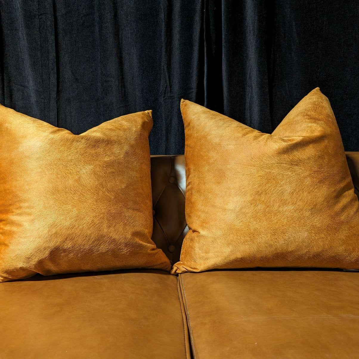 faux cowhide pillows