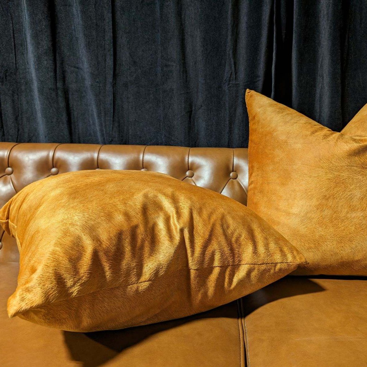 faux cowhide pillows