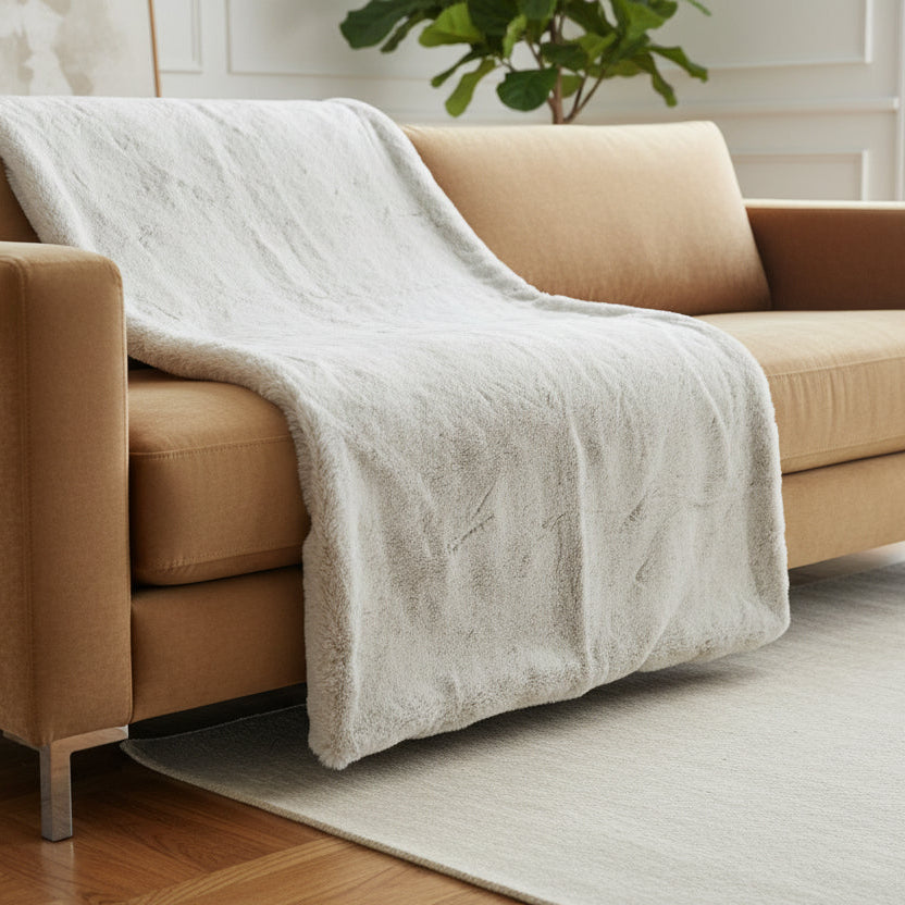 faux fur blanket that is reversible