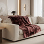 faux fur burgundy throw