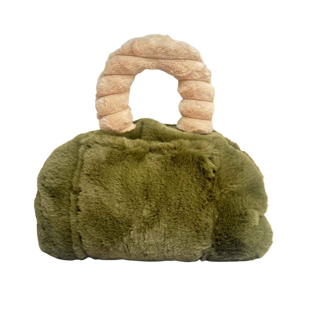 faux_fur_moss_colored_purse_pillow_and_throw