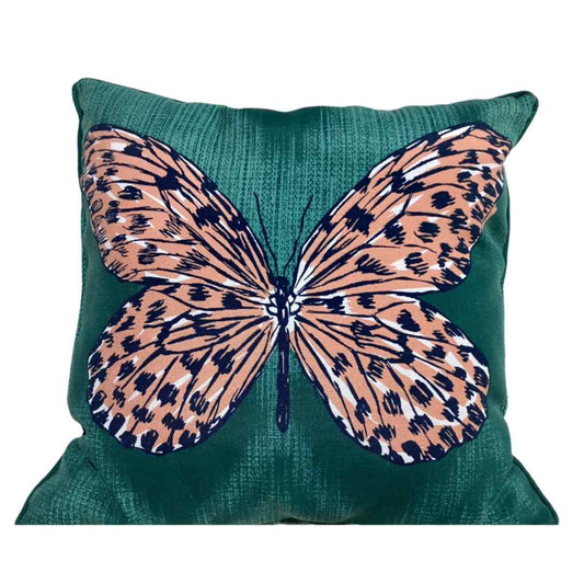 green outdoor butterfly pillow