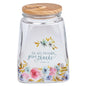 Pink Ranunculus Glass Gratitude Jar with Cards -