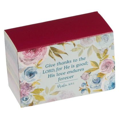 Pink Ranunculus Glass Gratitude Jar with Cards -