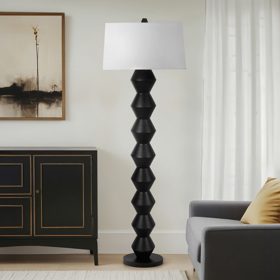 69" STACKED TOTEM LAMP, BLACK