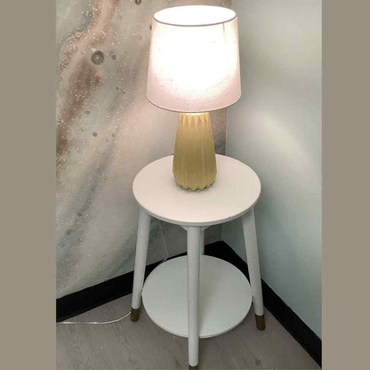 Modern White Pedestal Side Tables (SET OF 2) -Local Pick Up Only