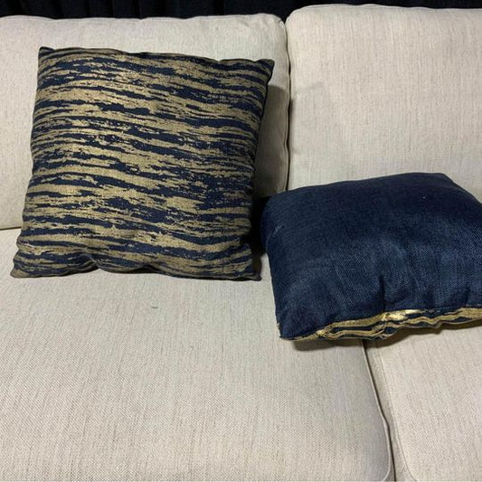 Navy and Gold throw pillows - set of two