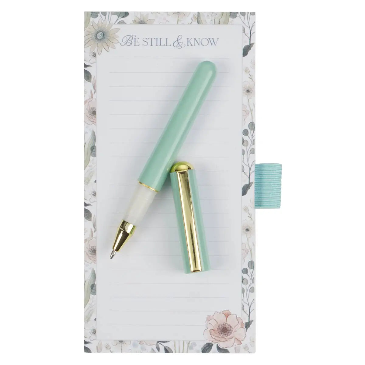 Teal Meadow Magnetic Notepad and Pen Gift Set