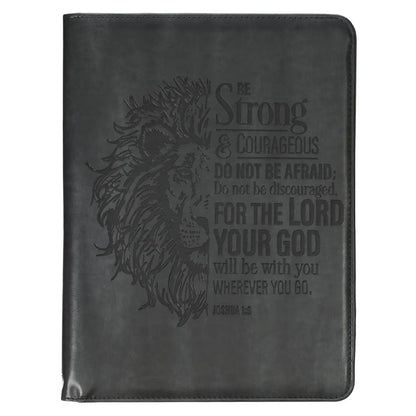 Padfolio Black Be Strong and Courageous Josh. 1:9