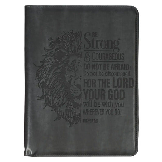 Padfolio Black Be Strong and Courageous Josh. 1:9