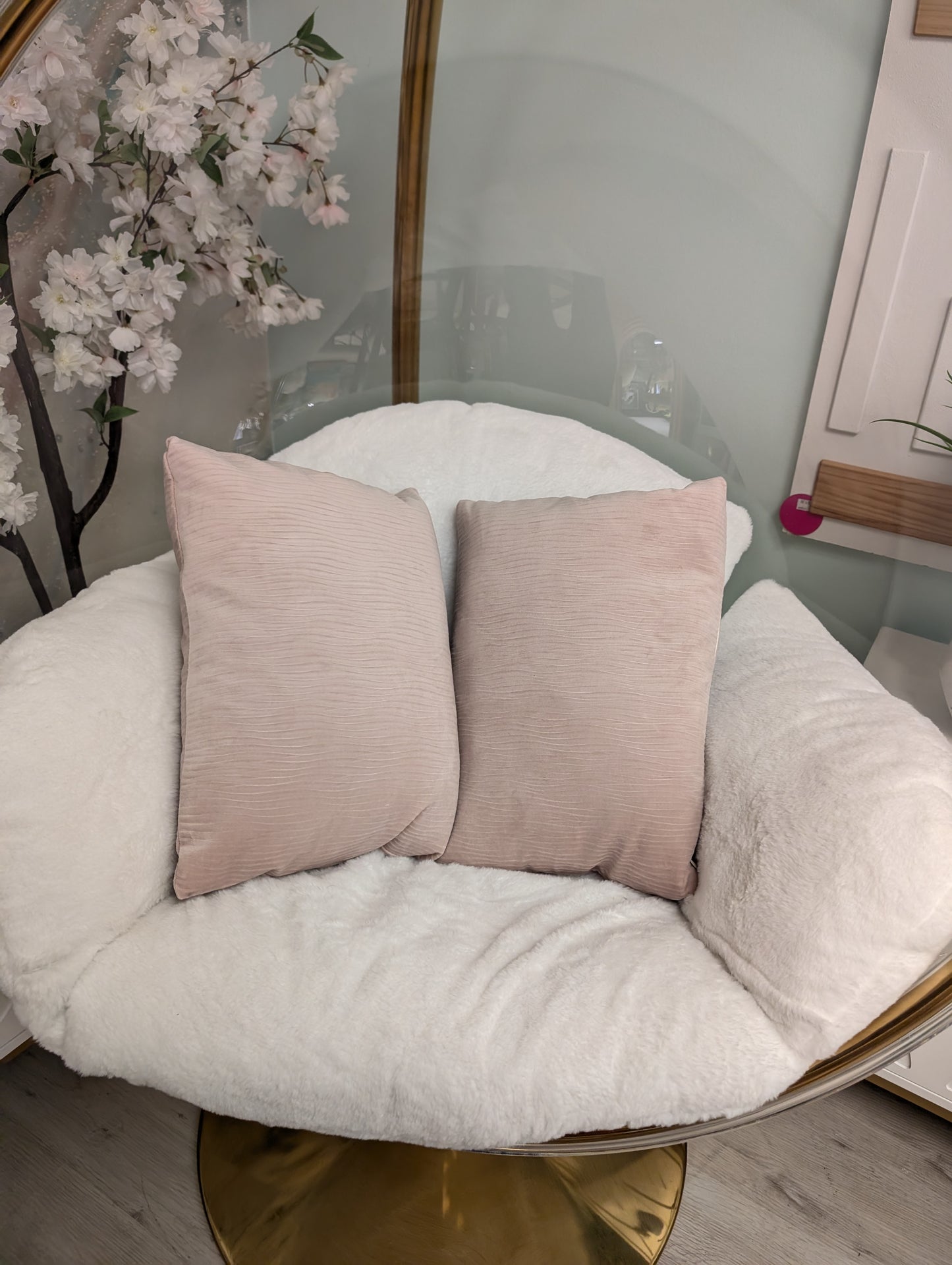 Plush Pink Decor Pillows-SET OF 2