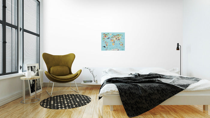 Kids Map of Earth wall art -local pick up only