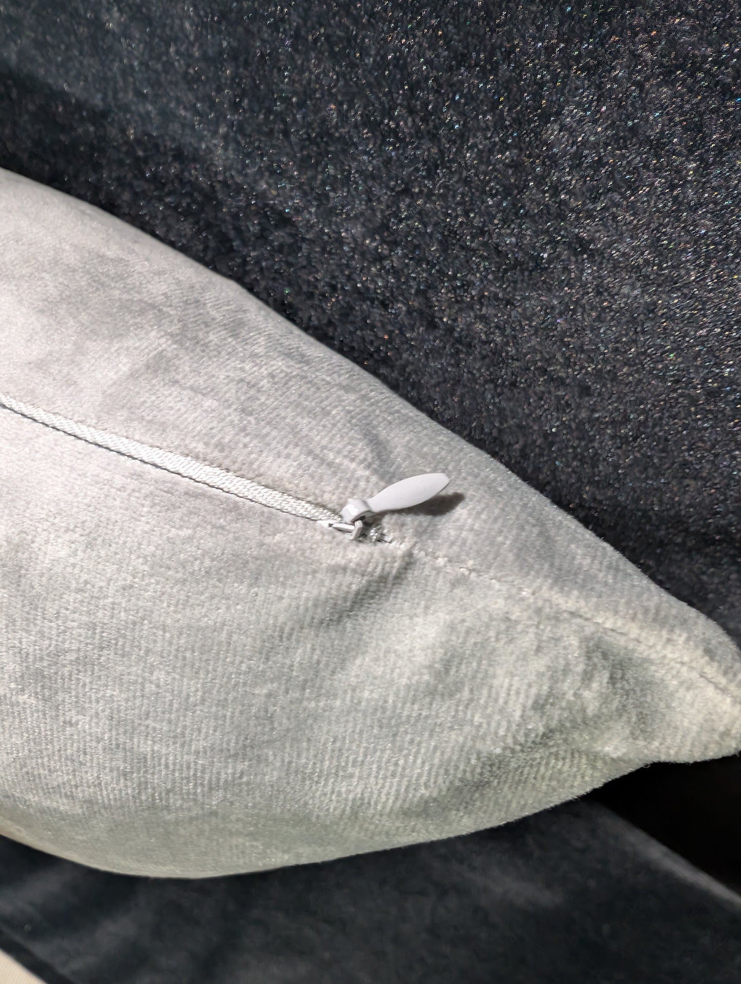 Light Gray Suede Pillow Set of 2 *OPEN BOX