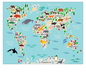 Kids Map of Earth wall art -local pick up only