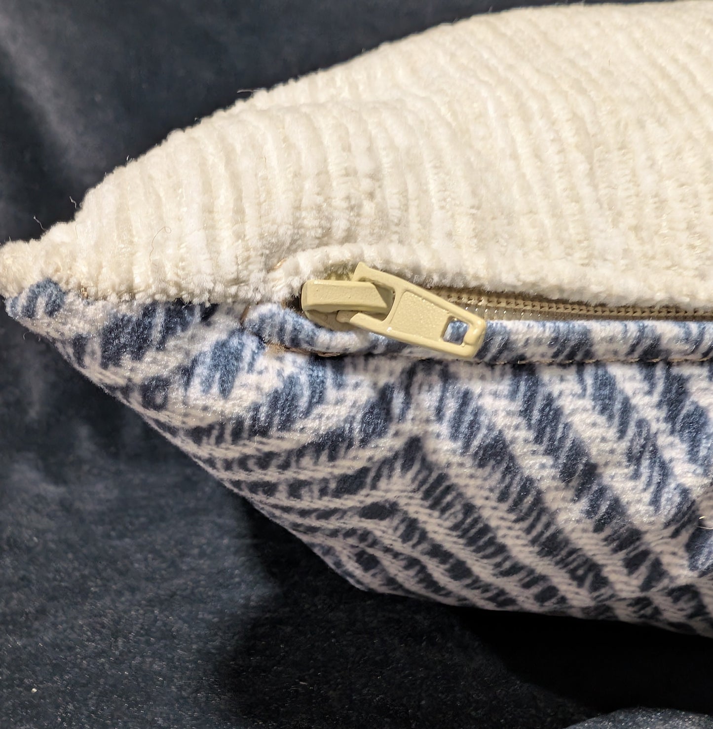 Blue Herringbone Lumbar Pillow *OPEN BOX