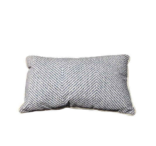 Blue Herringbone Lumbar Pillow *OPEN BOX