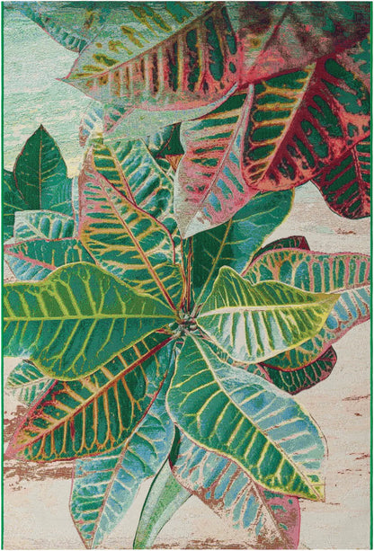 Multi 5' 3 x 8' Outdoor Botanical Rectangle Rug