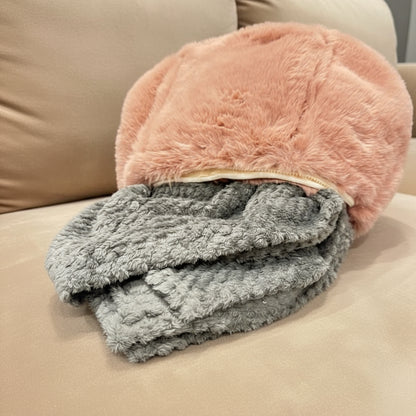 soft chenille gray throw blanket coming out of pur-low