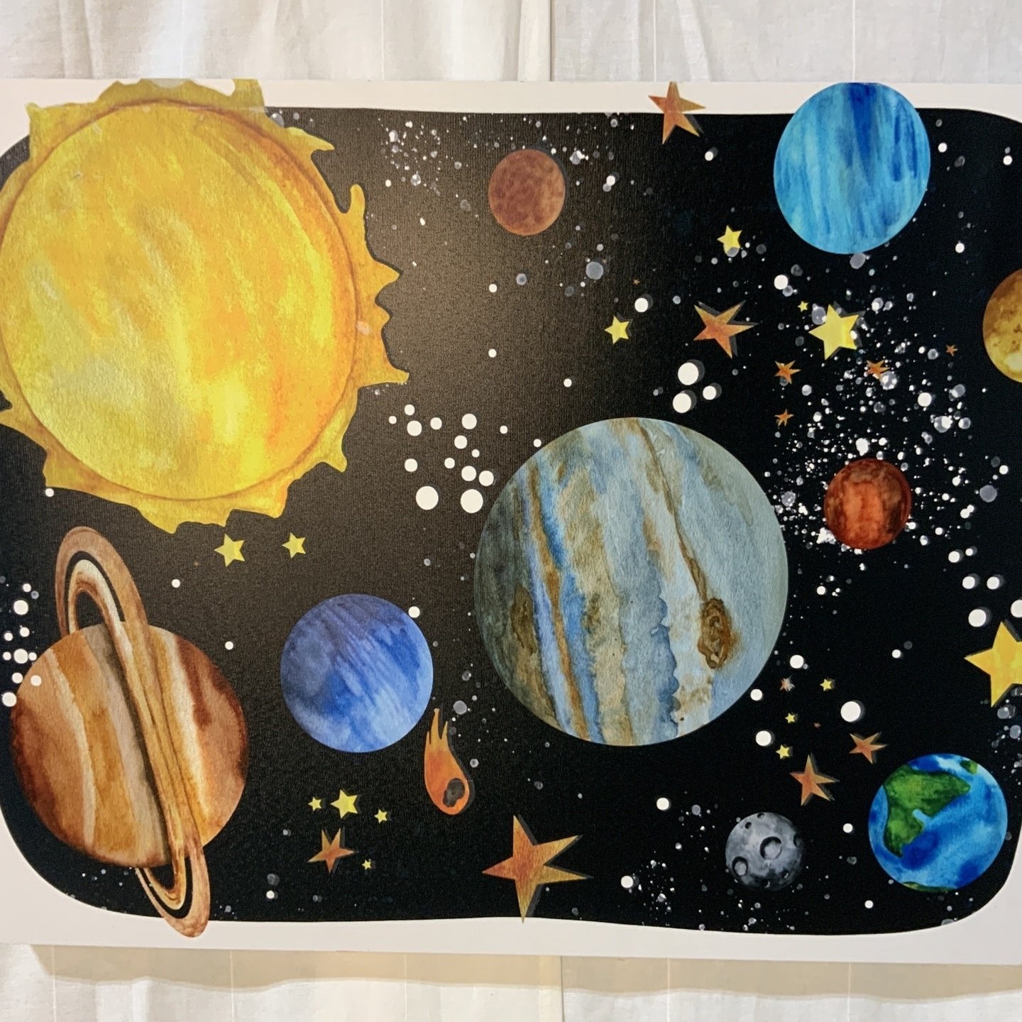 Solar System Textured Print Wall Art