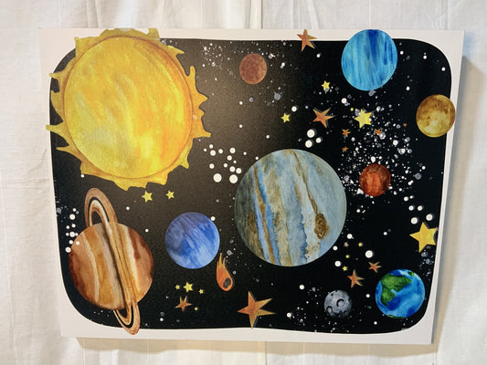 Solar System Textured Print Wall Art