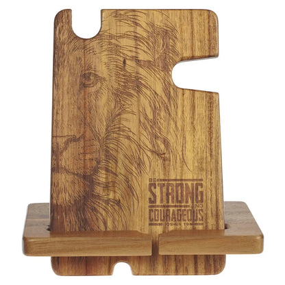Strong & Courageous Acacia Wood Accessory Organizer