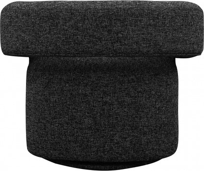 Swivel Black Textured Linen Chairs