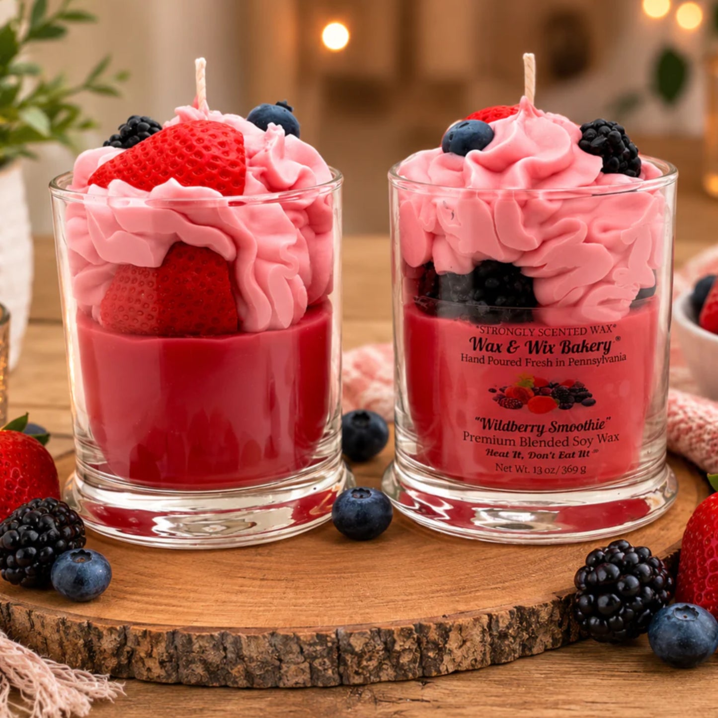 wildberry smoothie candle set of 2