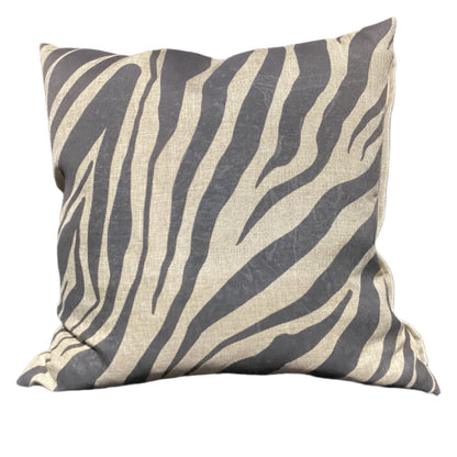 zebra striped decorative pillow black and tan